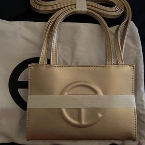 Authentic Gold Small Telfar Bag